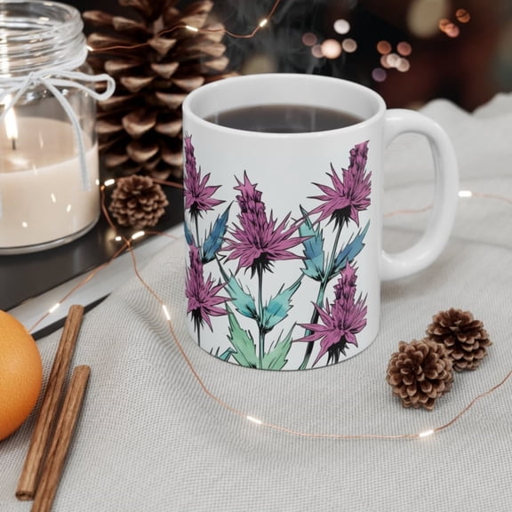 Ceramic Mug oz FLORAL COFFEE MUG tea cup on tankard seidel beaker stein pot dirt mud java brew cuppa go juice jitter juice morning jo.