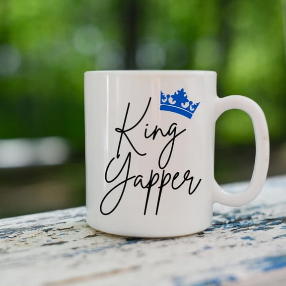 Ceramic Mug oz king yapper, gift him, boyfriend mug, husband mug, gift husband, gift boyfriend, funny gift him, gift dad.