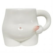 Ceramic Mugs Coffee Cup Milk Tea Water Cups Cute Creative Pinch Belly Cup Mug Gift Porcelain Drinking coffee Mugs,White