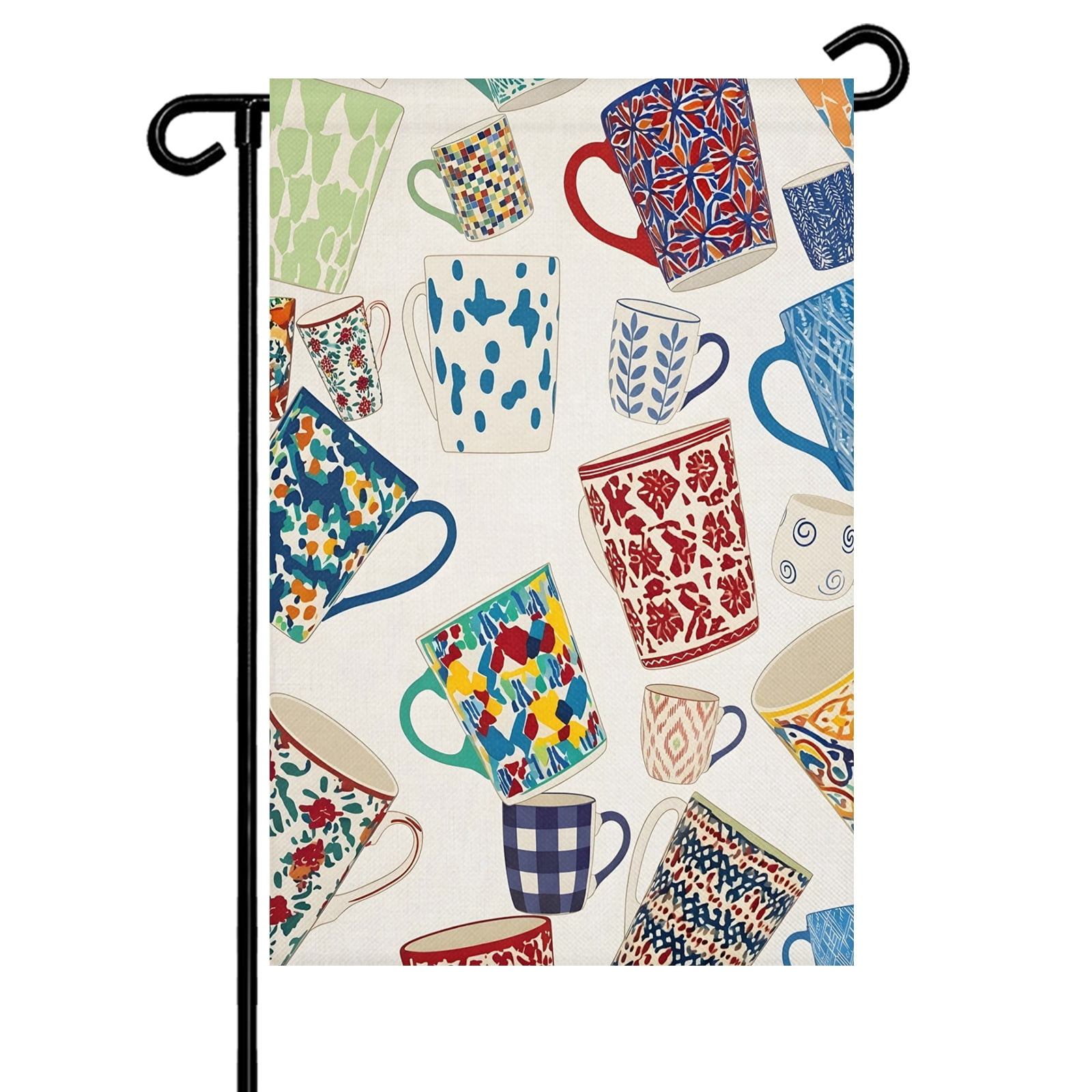 Ceramic Flags Ceramic Mugs Garden Flag 28x40 Inch Rustic Abstract Rustic Farmhouse ...