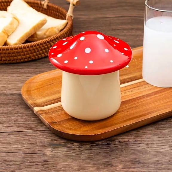 Ceramic Mushroom French Butter Keeper Jar Airtight Countertop Butter Storage with Whimsical Kitchen Decor Design