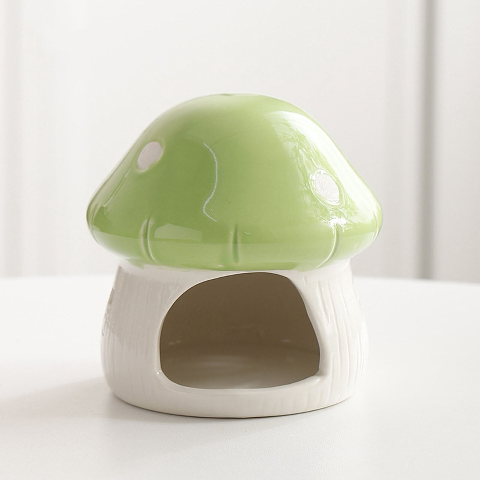 Ceramic Mushroom Hamster Hideout House Chew Resistant Small Pet Cave