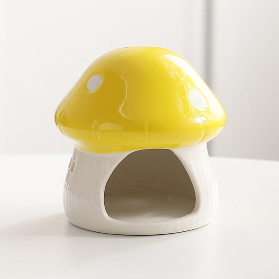 Ceramic Mushroom Hamster Hideout Sturdy Safe Breathable Small Pet House Anti Wear Cage Decor Stylish Landscape Shelter Fun Activity Space Practical Gift For Hamster Pet Keepers