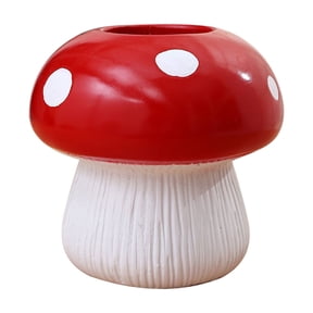 Ceramic Mushroom Vase , Smal for Country Home Decoration,Farmhouse Decoration, Home Decorations for Living Room, Coffee Table Decor, Mantle & Shelf Decor.Mother's Day Gift(Red)