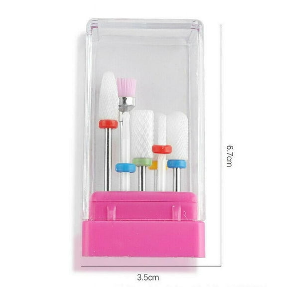 Ceramic Nail Drill Bits Set Electric File Manicure Pedicure Nail Art Tools 7 Pcs
