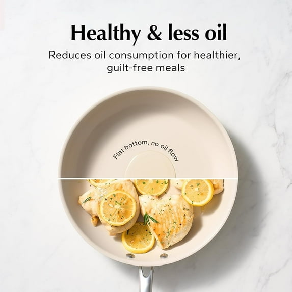 Ceramic Non-Stick Frying Pan with Cool Handle, All Stovetops, Dishwasher Safe, PFAS-Free