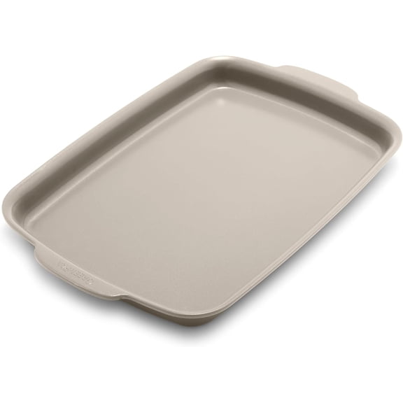 Ceramic Nonstick 13" x 9" Quarter Sheet Baking Pan PFAS-Free Warp-Free Oven and Broiler Safe to 600 F Dishwasher Safe Taupe