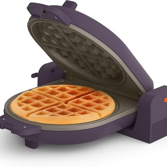 Ceramic Nonstick Coating, Fits-anywhere Kitchenware, Power Indicator Light & Touch Handle, 7 Wide & 1" Deep Plates, 1000 Watt, Plum
