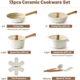 thumbnail image 1 of Ceramic Nonstick Cookware Set, 13-Piece Healthy Pots and Pans with  Ceramic Coating, Oven Safe Induction Compatible Kitchen Cooking Set, 1 of 8
