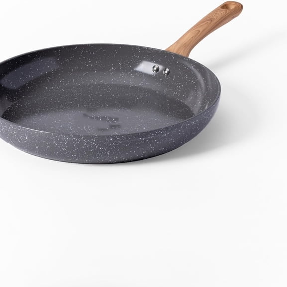 Ceramic Nonstick Frying Pan 12 Inch Skillet, Oven to 350F, Stay-Cool Handle, Grey Granite
