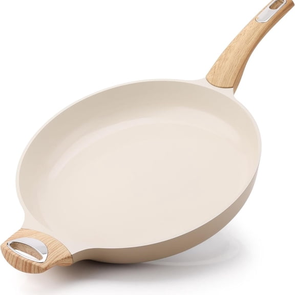 Ceramic Nonstick Frying Pan Skillet with Hot-resistant Handle 12.5Inch Large Healthy Kitchen Cooking Chef's Pan