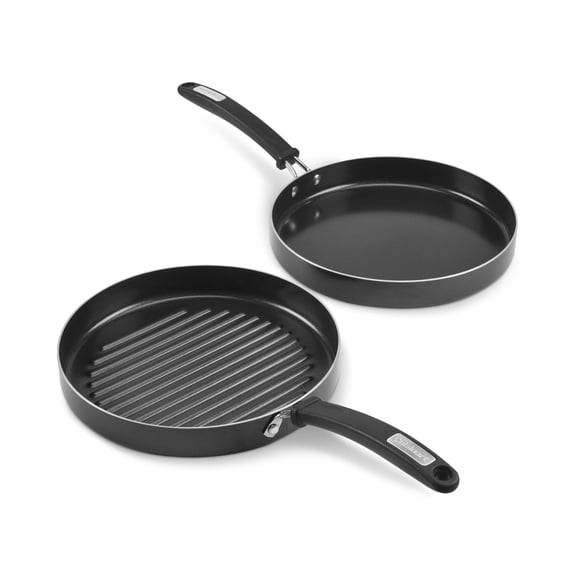 Ceramic Nonstick Grill Pan & Griddle Set for All - day Cooking