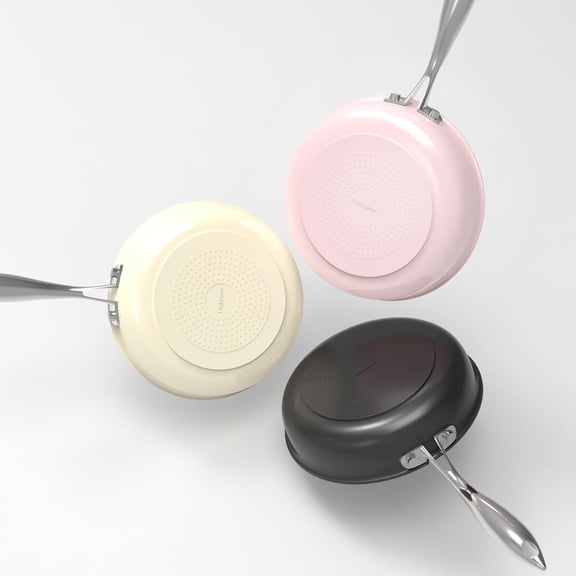 Ceramic Nonstick Skillets Set (8"/9.5"/11") - Omelette Pans & Egg Pan for Healthy Cooking, Stay-Cool Handle, PFAS/PFOA/PTFE-Free, Oven/Dishwasher Safe for Busy Kitchen, Stackable, Black