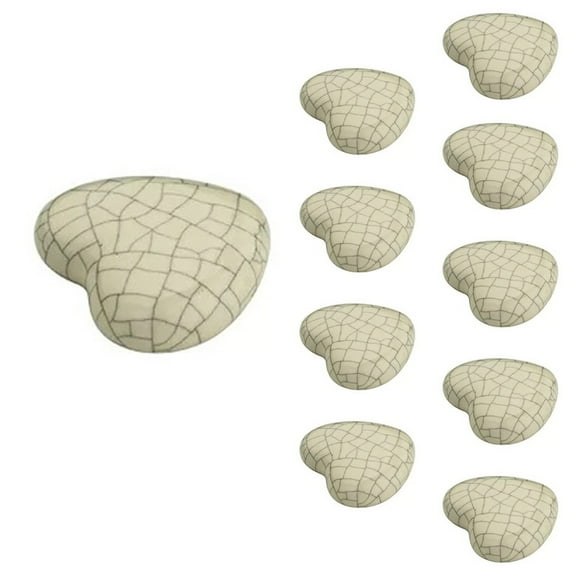 Ceramic Novelty Cabinet Knobs Handmade Ceramic Knobs Door Handle Cabinet Drawer Beige Finish Knob (Pack of 10)