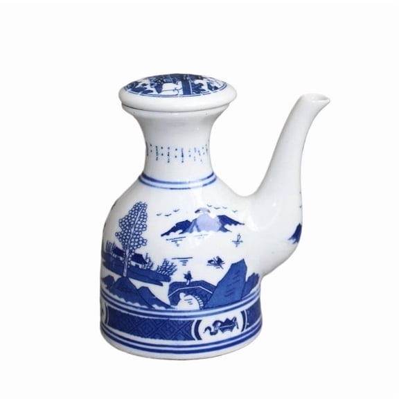 Elegant Ceramic Oil Bottle with Lid - 180ml Small Oil Pot for Olive Oil, Vinegar, and Cooking Oils