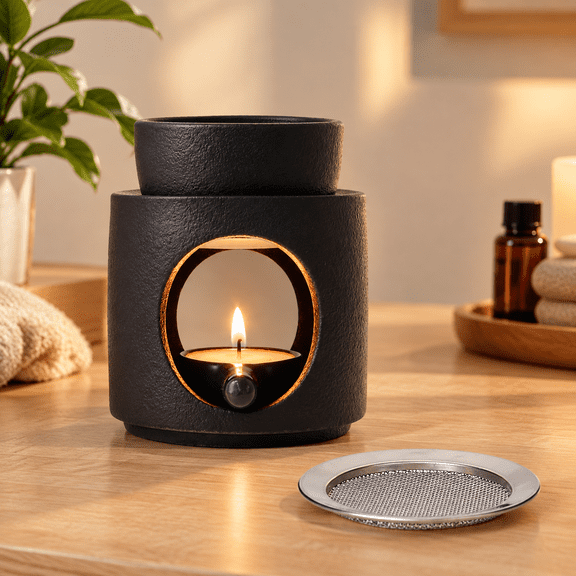 Ceramic Oil Burner-2in1 Ceramic Tea Light Incense Aroma Diffuser,Home Decor