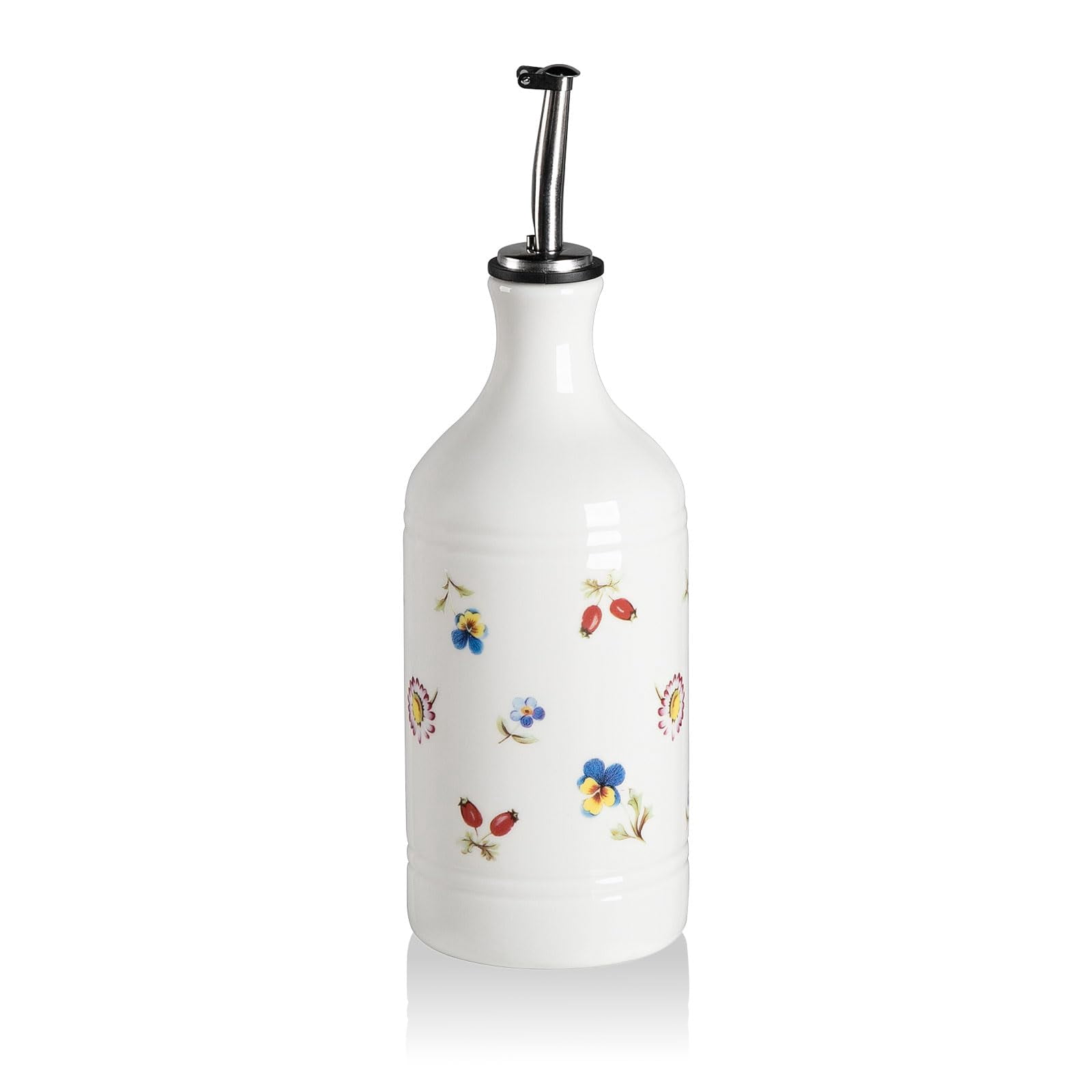 Ceramic Olive Oil Dispenser Bottle For Kitchen  15.5 Oz Opaque And Vinegar With Spout Suitable Soy Sauce Coffee Syrup Liquids (garden)