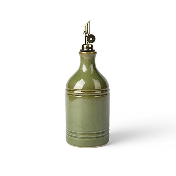 Ceramic Olive Oil Dispenser Bottle with Drip-Free Pour Spout, Kitchen Cooking Oil and Vinegar Cruet Container,700ml