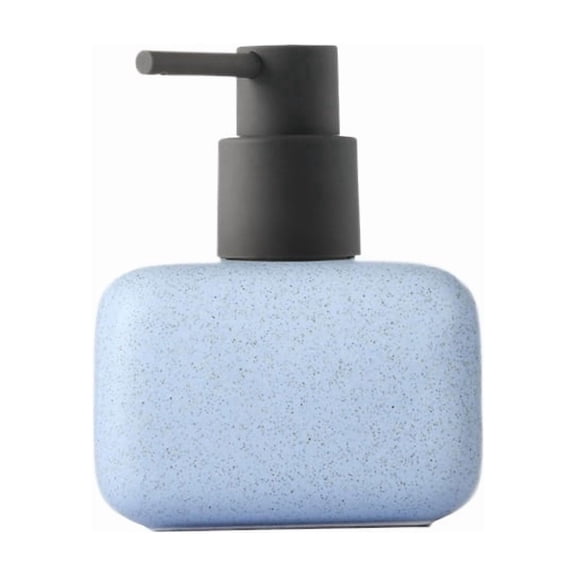 Ceramic Opaque Blue Lotion Bottle - Horizontal/Vertical Cuboid Design for Shampoo, Shower Gel, and Hand Sanitizer - 1 Pack