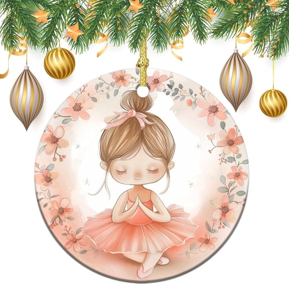 Ceramic Ornament Ballet Cute Little Ballerina Ornaments for Christmas Tree Beautiful Ballerina Posing And Dancing Ornament Christmas Decorations Ceramic Ornaments
