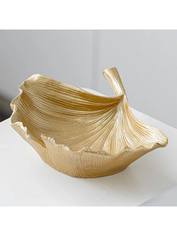 Ceramic Ornament Ginkgo Leaf, Usupdd Decor Ceramic Decoration, 8.66x8.07x2.36in Living Room Wine Cabinet Accent for Housewarming Gift