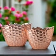 thumbnail image 1 of Veylan Rose Gold Oval Ceramic Planter Set (Set of 2), 1 of 5