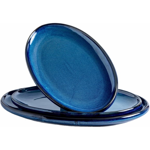 Ceramic Oval Serving Platters Set of 3, Large Porcelain Platters 15.75", 13.75", 12", Lead-Free, Oven & Dishwasher Safe for Dinner, Turkey, Salad, Fruit, Caramel Brown