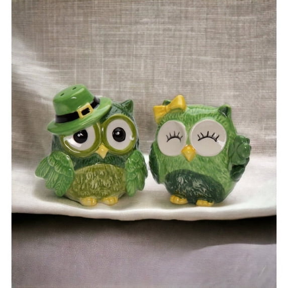 Ceramic Owl Salt and Pepper Shakers Set Irish Kitchen