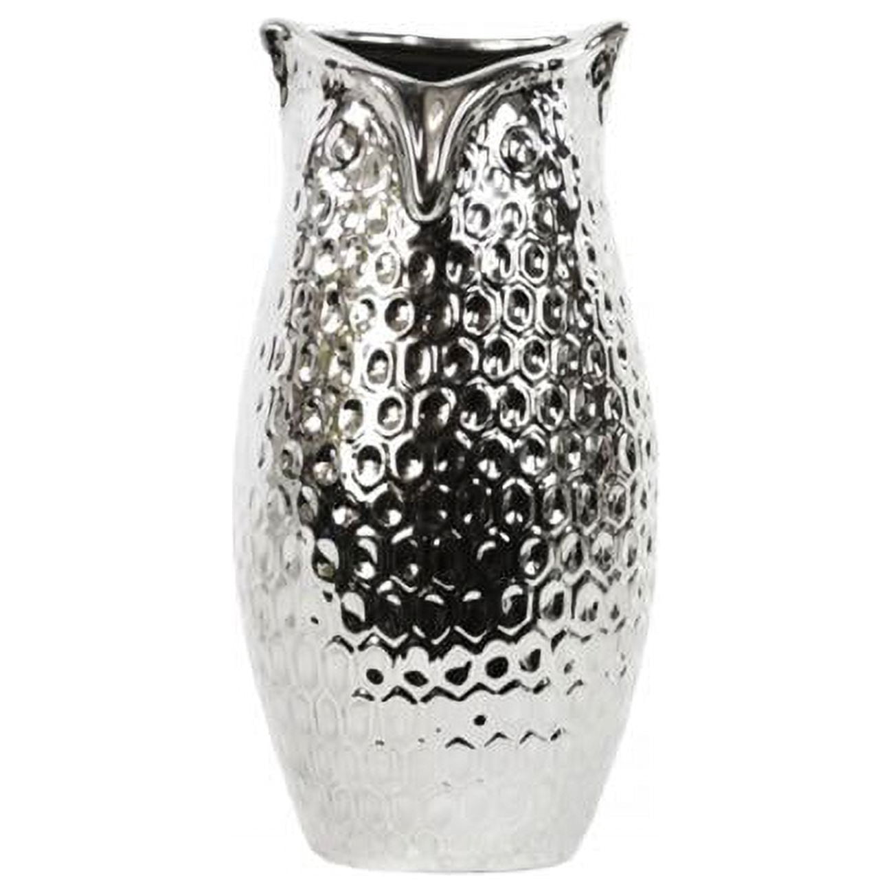 ceramic-owl-vase-dimpled-polished-chrome-silver-large-walmart