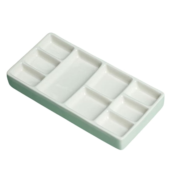 Ceramic Paint Tray 9 Wells Paint Palette Portable Paint Mixing Palette Watercolor Paint Palette for Acrylics Oil Paint
