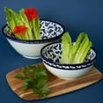 thumbnail image 1 of Ceramic Palestine Blue Floral Serving Deep Bowl Set, 1 of 4