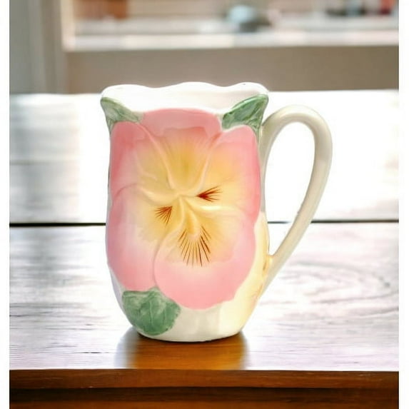 Ceramic Pansy Flower Mug 10oz Mom Nature