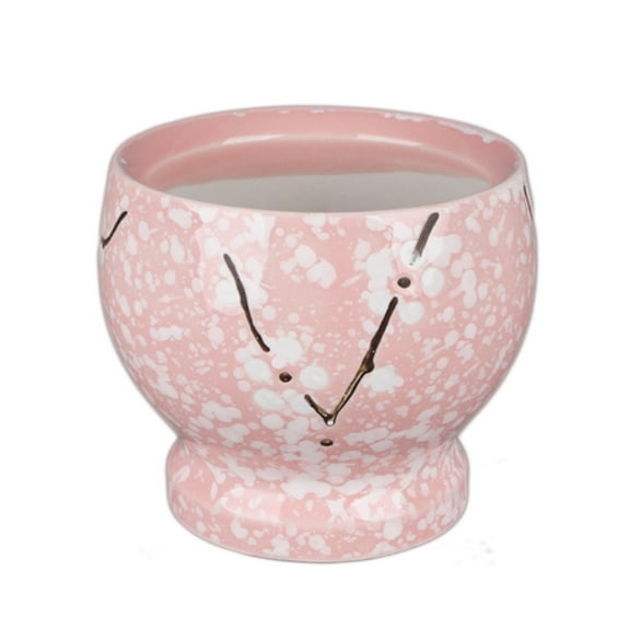 Ceramic Pattern Mortar & Pestle Set, with Elegant White Flower Spots and Wooden Pestle, Grinder Spice Herb Grinder Kitchen Tool, 3.7 In