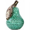thumbnail image 1 of Ceramic Pear Figurine With Checkered Pattern, Turquoise Green And Bronze, 1 of 1