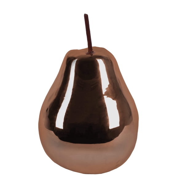 Heidi Polished Ceramic Pear Figurines Set – Decorative Modern Fruit Sculptures, Glossy Finish Home Décor Accent for Living Room, Tabletop (Small,Copper)