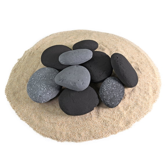 Ceramic Pebbles | Fireproof Ceramic Decor | River Rock, Set of 9