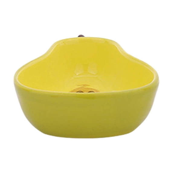 Ceramic Pet Dog Bowls,Pear Shaped 2 in 1 Pet Feeding Bowls and Water Bowl for Small Dogs,Cute Household Pet Daily Feeding Supply