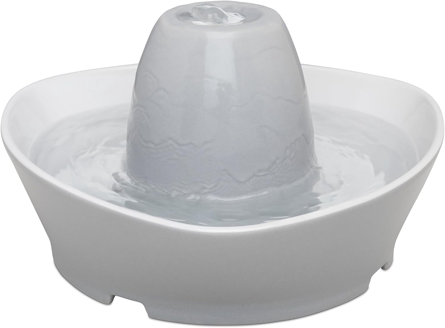 Ceramic Pet Fountain – for Cats and Small Dogs – 60 Oz Water Capacity – Whisper-Quiet Water Flow – Great for Shy or Timid Pets – Fresh, Filtered Water