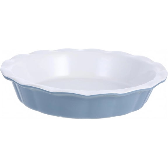 Ceramic Pie Dish, Round Pumpkin Baking Pan with Wave Edge for Oven and Microwave Safe Bakeware