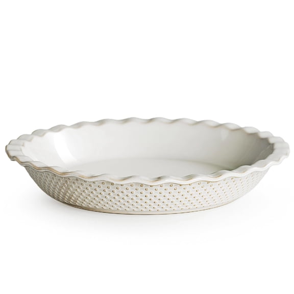 Ceramic Pie Pan Dots 9 Inch Baking Dish for Quiche and Pies