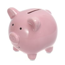Ceramic Piggy Bank Coin Bank Saving Pot Money Bank Birthday Christmas Gift Nursery Decor for Girls Boys (Pink)