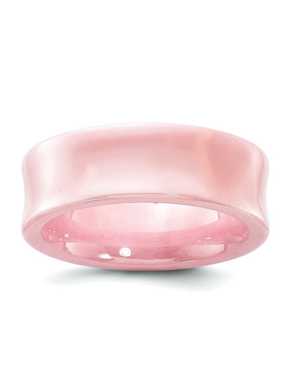 Ceramic Pink Concave 7mm Polished Band Ring Size 5.5 Ring for Women and Men