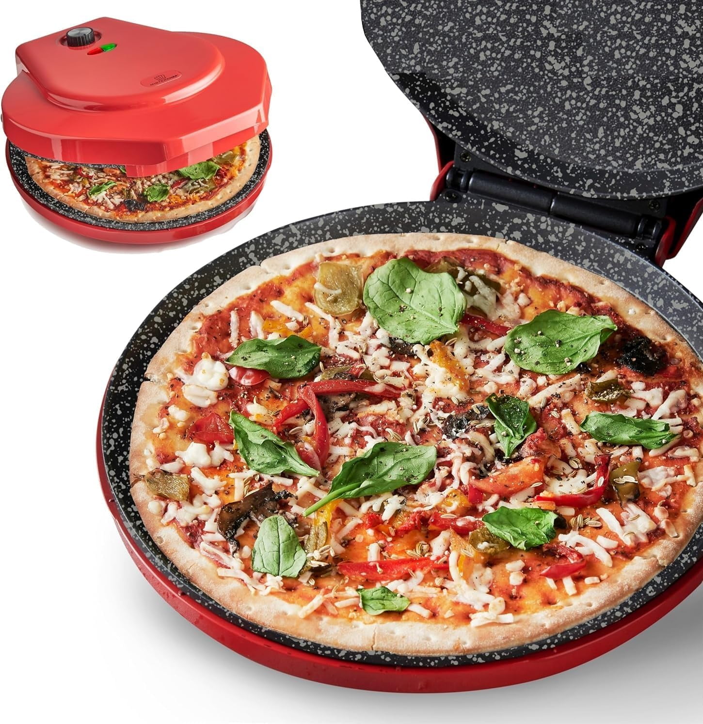 Ceramic Pizza Maker – 1450W Electric Pizza Cooker with Temperature ...