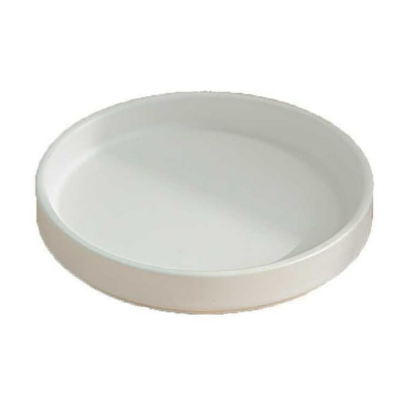 Ceramic Plant Saucer Pot Tray 4.5 Inch, Durable Sturdy Flower Drainage drip Water Tray for Glazed Pots Base (White)