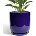 thumbnail image 1 of Ceramic Planter - 12 Inch Pots for Plants Ceramic Plant Pot Indoor with Drainage Hole and Saucer Large Planter Flower Pot Outdoor for Home Garden Decor Blue, 1 of 14