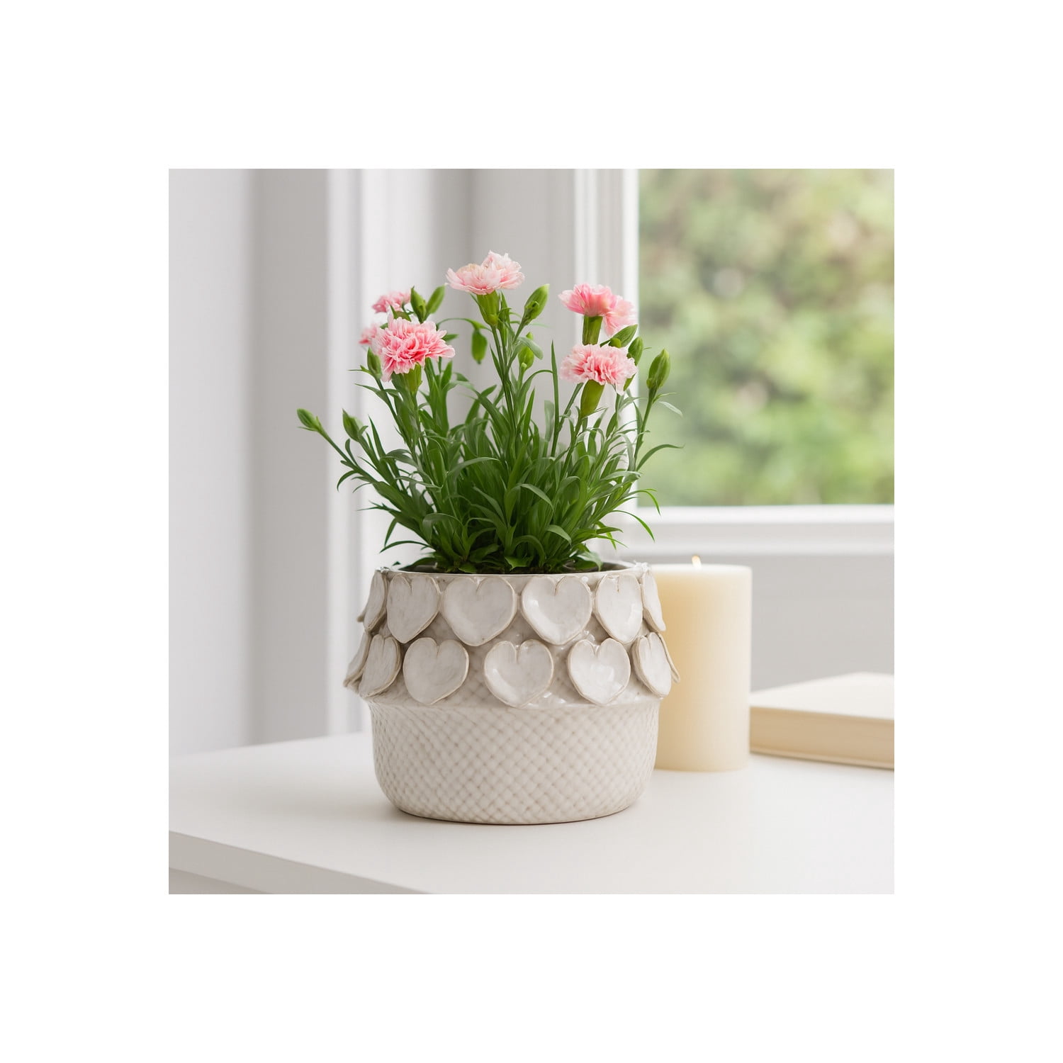 Flower Pots For Home Decor - Elegant Garden Planters And Plant Pots - Stylish Pots For Plants And Planters For Outdoor Plants - Perfect For Indoor Plants or Plant Stand Indoor Accent - 8", Ivory