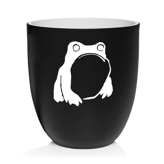 Ceramic Planter Plant Pot with Plastic Liner Gift Japanese Matsumoto Hoji Frog (Black)