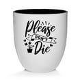 thumbnail image 1 of Ceramic Planter Plant Pot with Plastic Liner Gift Please Don't Die (White), 1 of 1