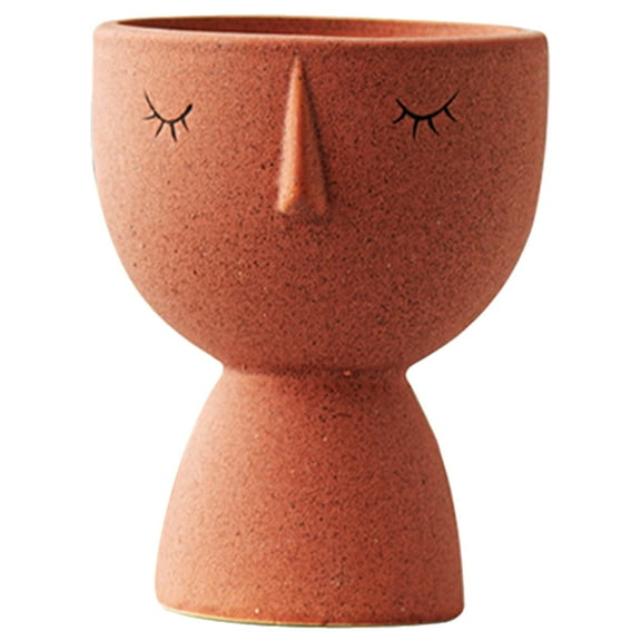 MLINS MLINS Ceramic Flower Plant Pot 1 Set Chic Abstract Small Tabletop Desktop Planter Container