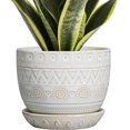thumbnail image 1 of Ceramic Planters for Indoor Plants - 5 Inch Plant Pot for Outdoor Plants Succulent Planter with Drainage Hole and Saucer Flower Pot for Room Decor White, 1 of 14